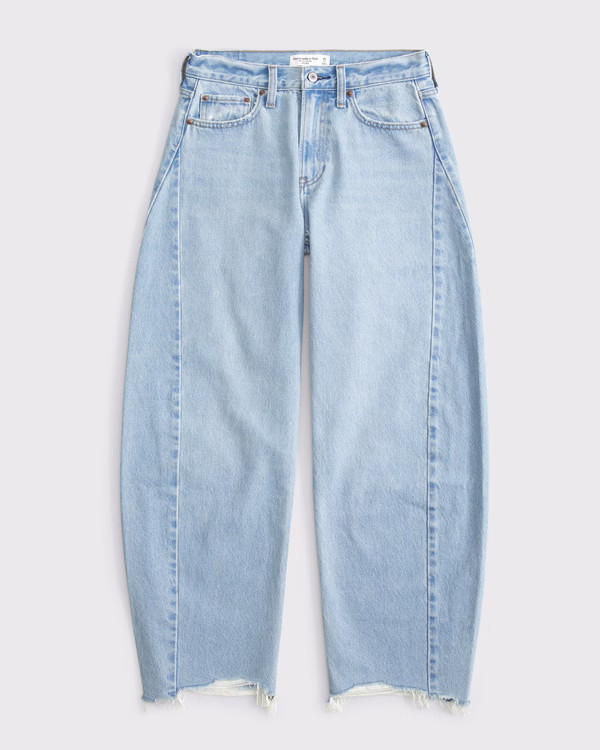 Curve Love Mid Rise Barrel Jean | Abercrombie & Fitch (US)