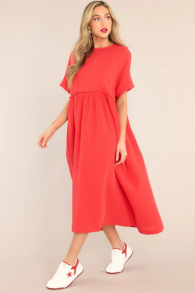 It Was Kismet Cherry Midi Dress | Red Dress