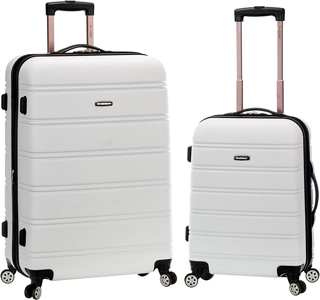 Rockland Melbourne Hardside Expandable Spinner Wheel Luggage, White, 2-Piece Set (20/28) | Amazon (US)