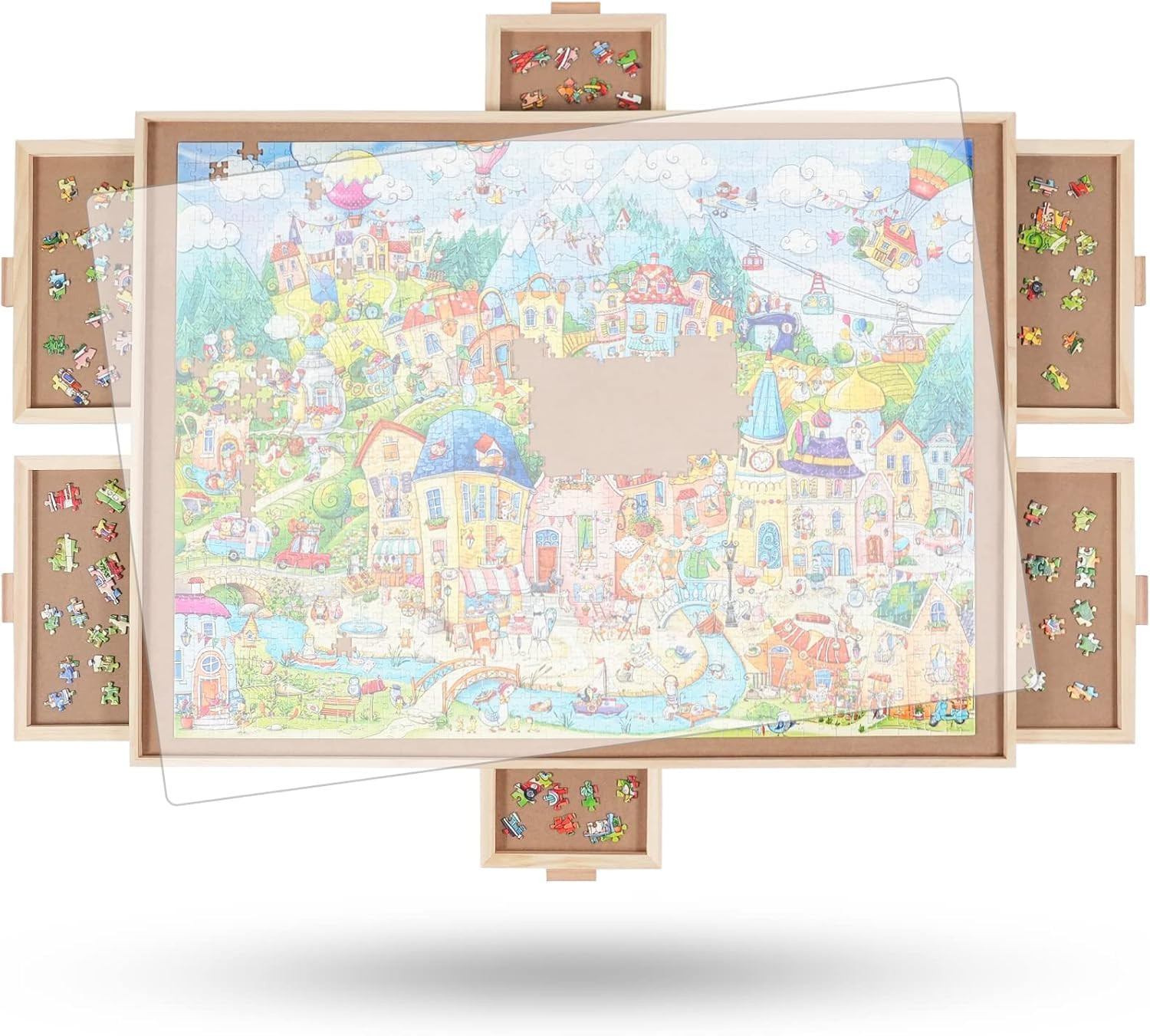 ALL4JIG 2000 Pieces Rotating Puzzle Board with 6 Drawers and Cover,29.6"x41.3"Portable Wooden Jig... | Amazon (US)