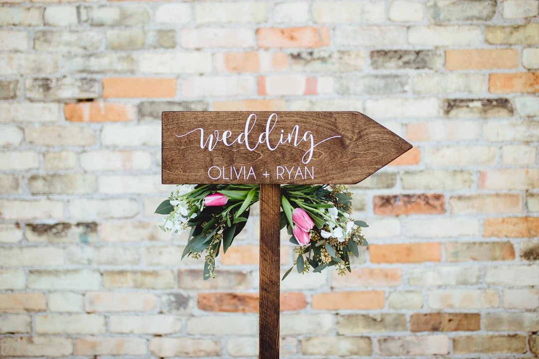 Personalized Wedding Rustic Wood Wedding Arrow With Stake, Rustic Wedding Wood Sign or Signage, R... | Etsy (US)