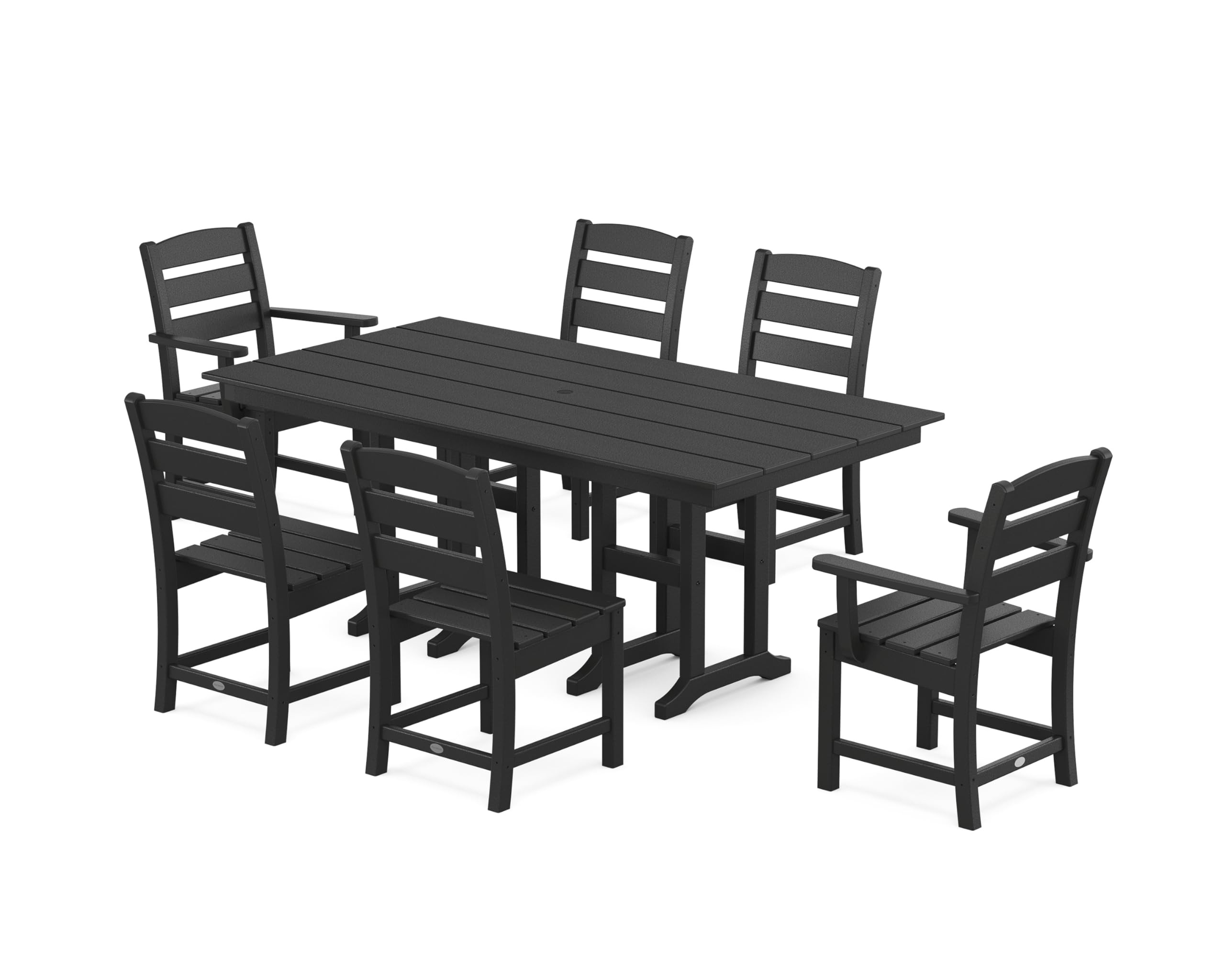 POLYWOOD Lakeside 7-Piece Outdoor Dining Set, All-Weather HDPE Patio Furniture Table and Chairs, ... | Amazon (US)