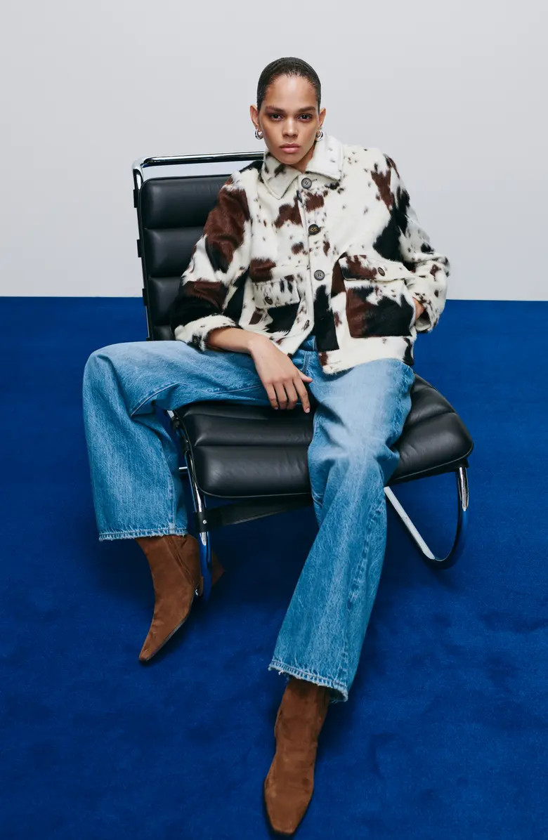 Bernardo Cow Print Faux Fur Jacket | Nordstrom | Nordstrom