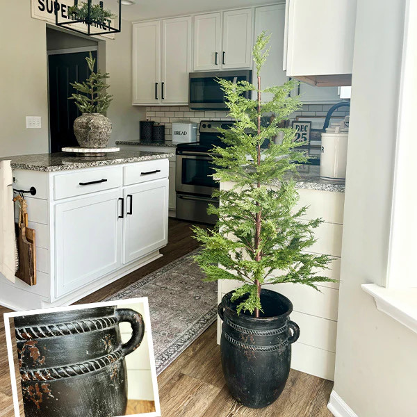Large Lit Faux Pine Tree with Removable Black Pot - Decor Steals | Decor Steals