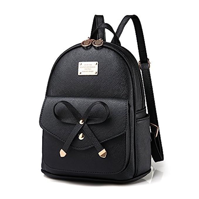 PINCNEL Girls Bowknot Cute Leather Backpack Mini Shoulder Bag Backpack Purse Women | Amazon (US)