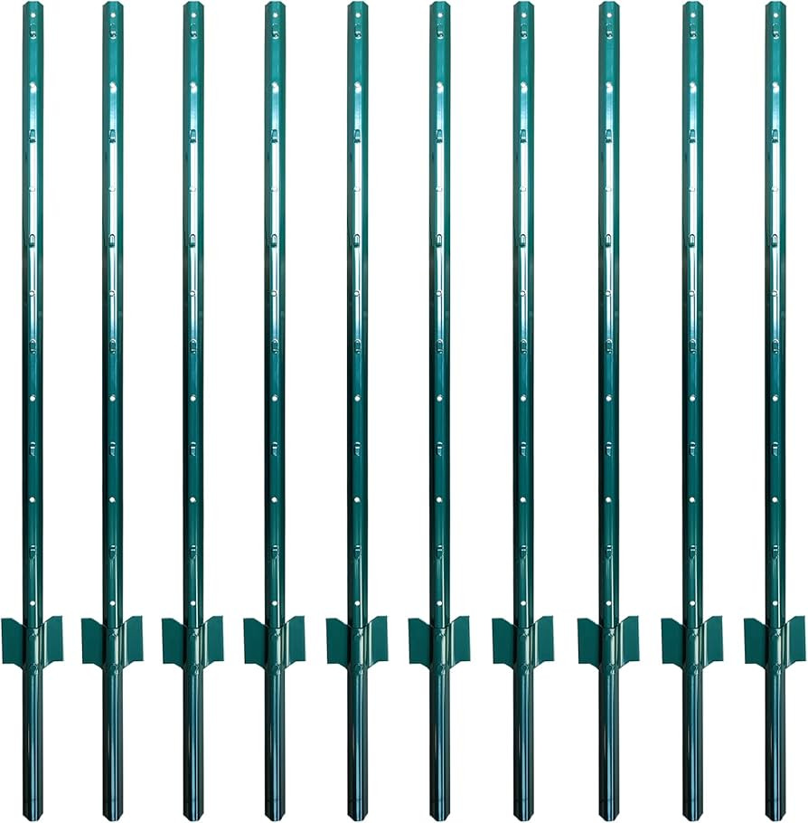 ARIFARO Fence Posts 4 Feet Sturdy Duty Metal Fence Post, Pack of 10, No Dig Garden U Post for Wir... | Amazon (US)