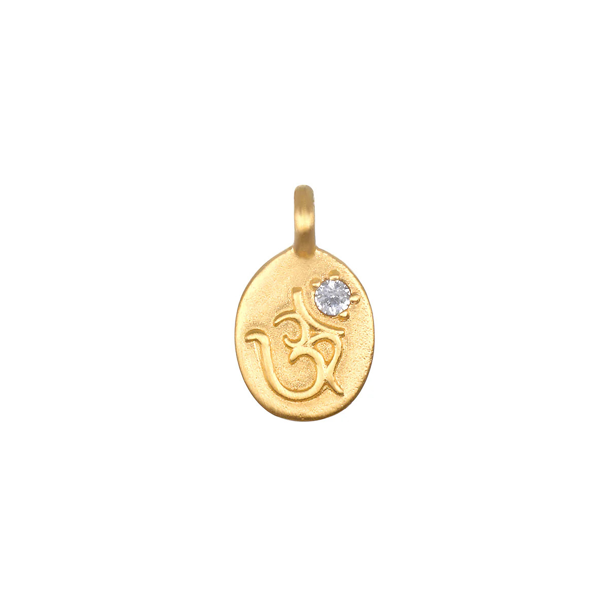 Sacred Sounds Om White Topaz Charm | Satya Jewelry