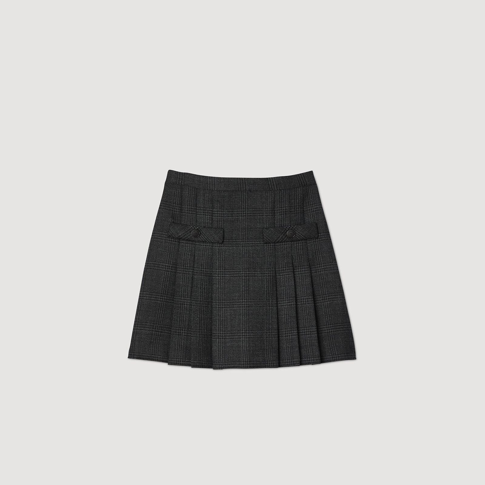 Short checked pleated skirt | Sandro US | Sandro-Paris US