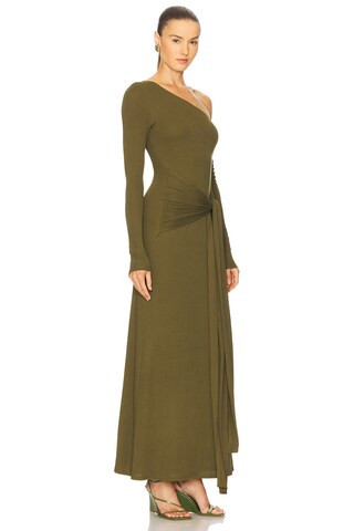 SEVEN WONDERS Bianca One Shoulder Maxi Dress in Army Green from Revolve.com | Revolve Clothing (Global)