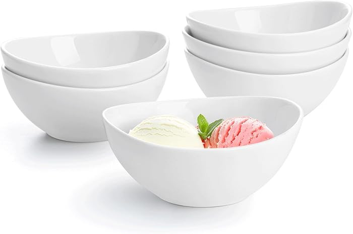 Sweese 10 oz Small White Porcelain Bowls - Set of 6 Dessert, Ice Cream, Snack & Yogurt Bowls, Cer... | Amazon (US)