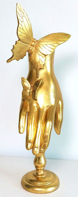 Gold Decor Statue Hand & Butterflies Sculpture Home Gift Art Figurine  14.25" H | eBay US