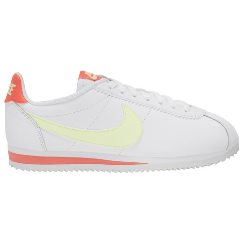 Nike Classic Cortez - Women's Running Shoes - White / Barely Volt / Flash Crimson, Size 8.0 | Eastbay