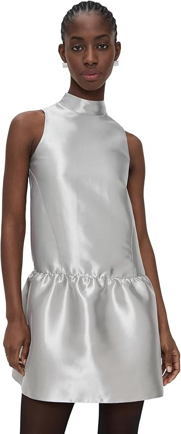 ALIGNE Mini Satin High Neck Dress - Black | Amazon (US)
