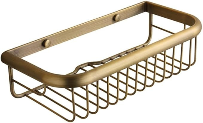 Nokozan Brass Bathroom Square Shower Caddy Bathroom Shower Storage Rack Shelf Organiser Basket Wa... | Amazon (US)