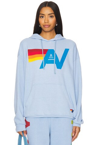 Aviator Nation Logo Stitch Pullover Hoodie in Ice from Revolve.com | Revolve Clothing (Global)