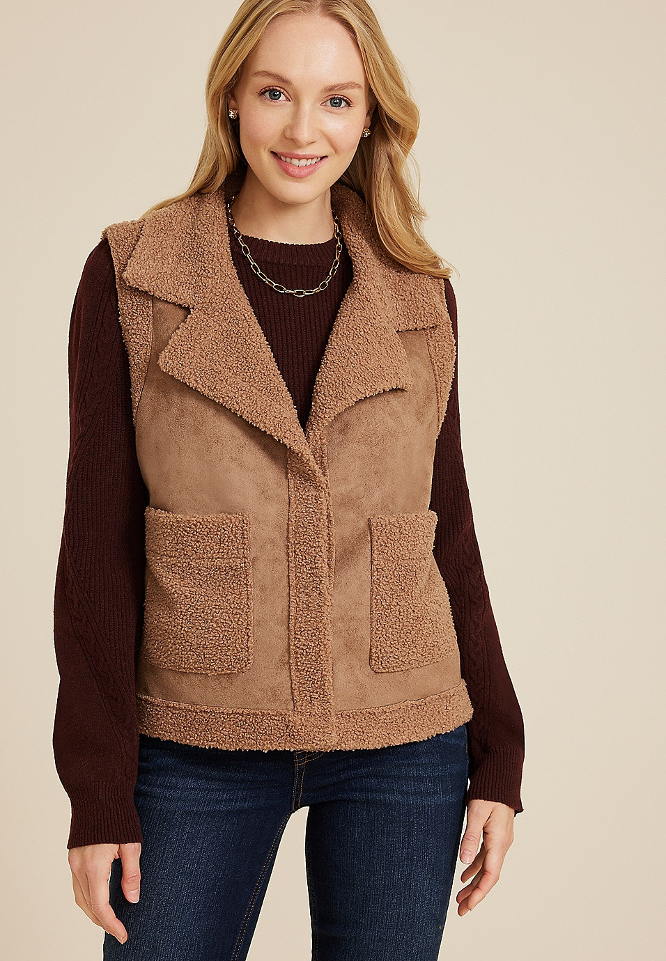 Shearling Sherpa Vest | Maurices