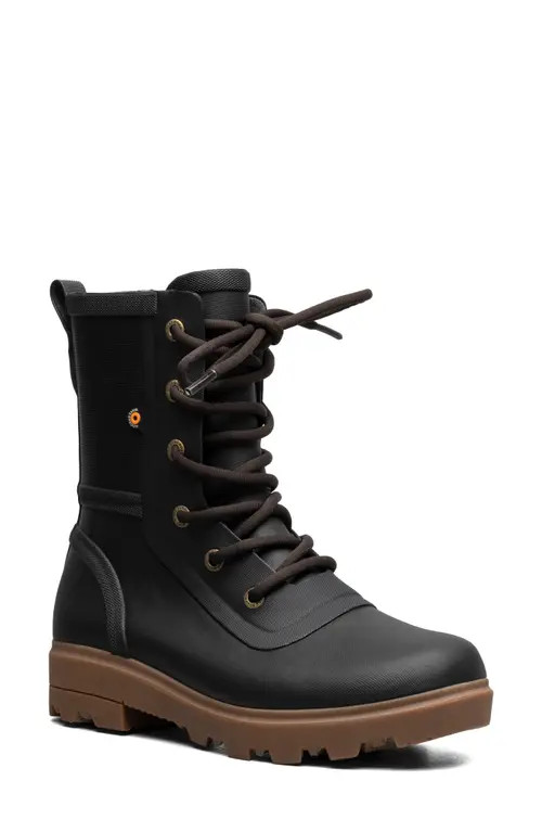 Bogs Holly Lace-Up Waterproof Rain Boot in Black at Nordstrom, Size 6 | Nordstrom