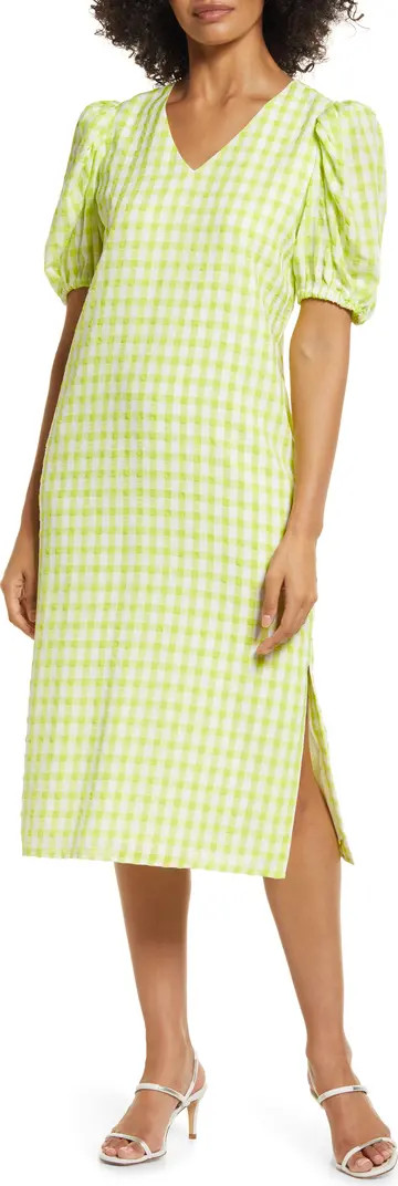 Halogen® Puff Sleeve Midi Dress | Nordstrom | Nordstrom