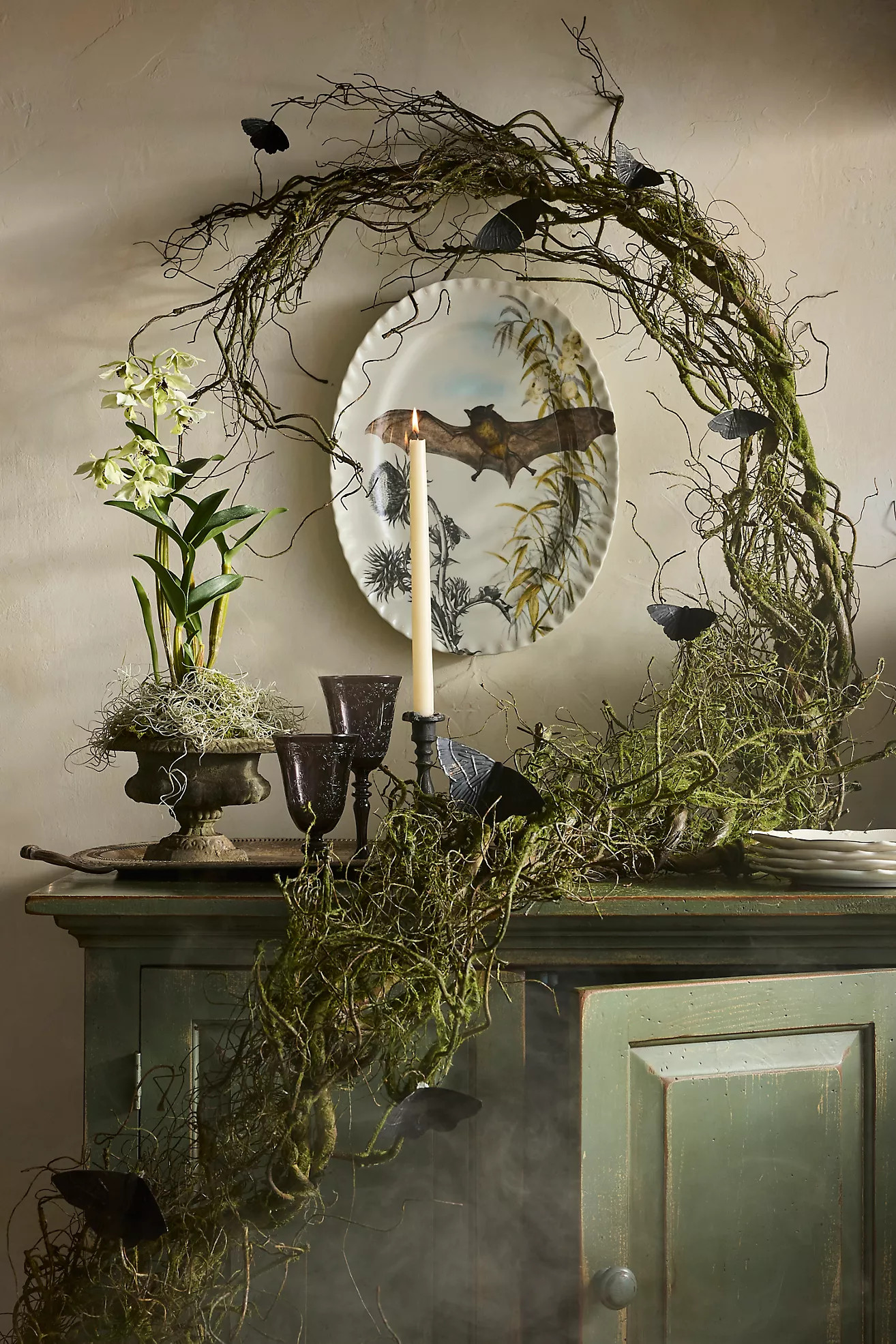 Faux Mossy Twig Garland, 10\u2019 | Anthropologie (US)