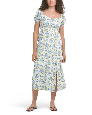 Printed Puff Sleeve Dress | TJ Maxx