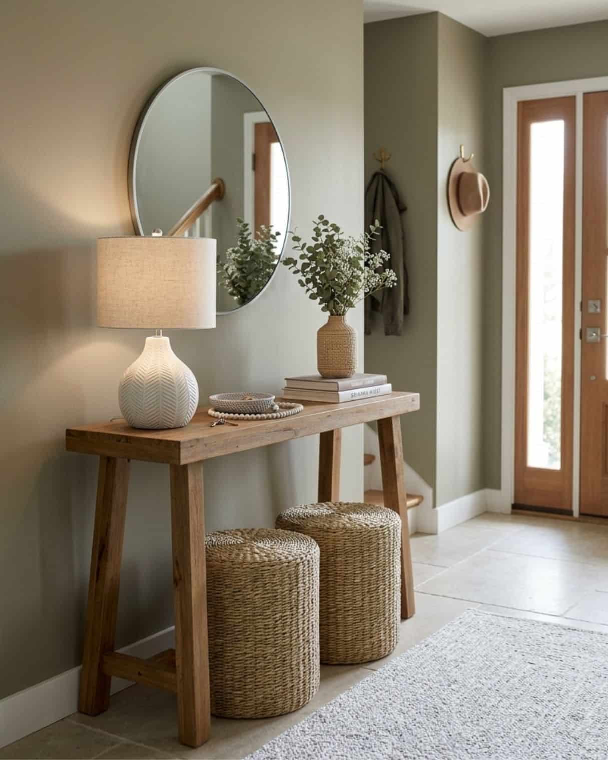 Minimalist Natural Wood Entryway Design With Round Mirror

#entrywaydesign #entrywaydecor #minimalistdecor #consoletabledecor #neutralhome

The mood board features furniture & decor from Amazon. The mockup is an approximation of how this mood board design could look in a home.

#LTKHome
