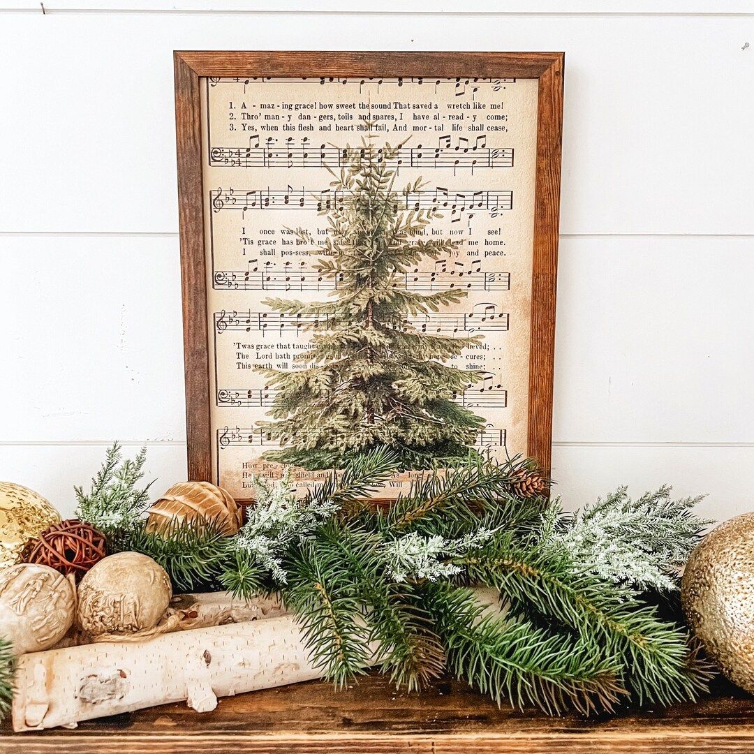 Vintage Tree Christmas Signs, Christmas Tree Sign, Vintage Christmas Decor, Christmas Wood Sign, ... | Etsy (US)