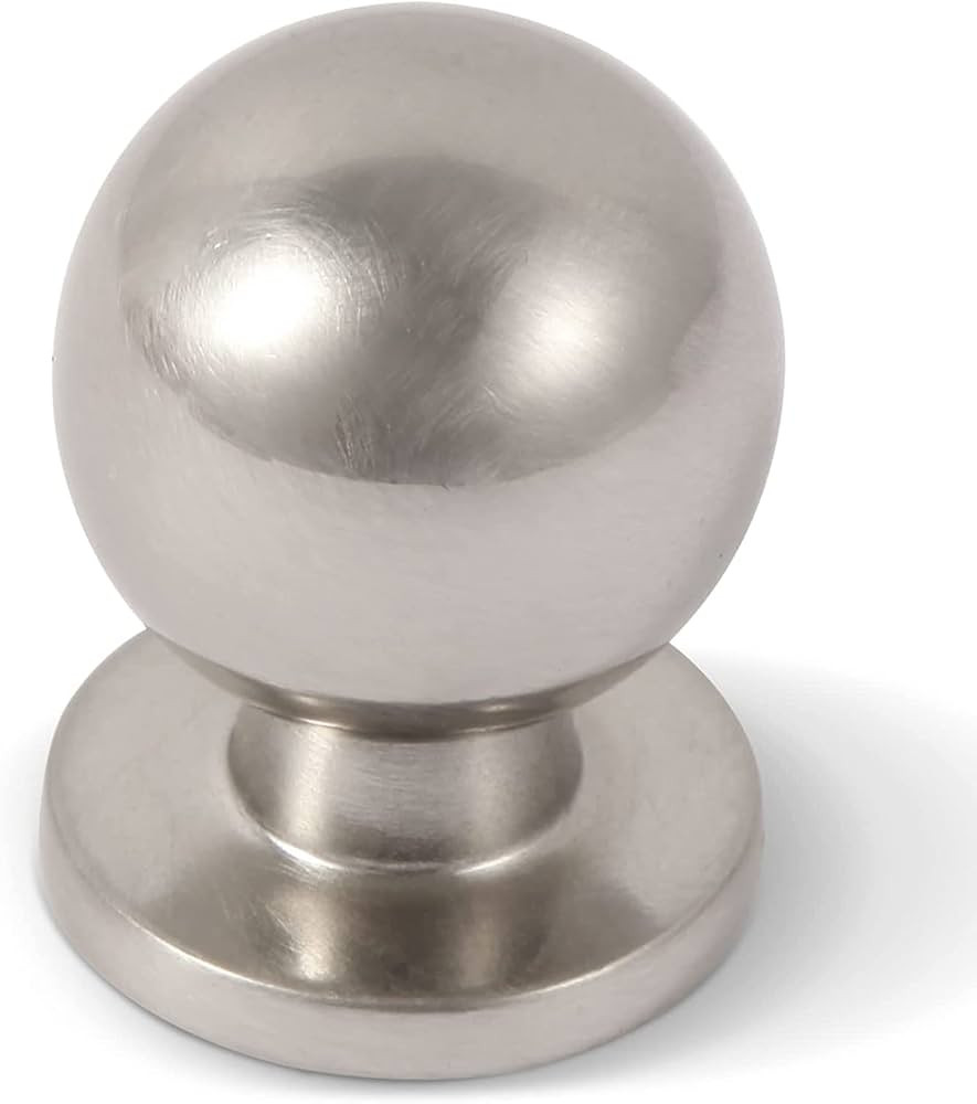khtumeware 20 Pack 1 Inch (25mm) Diameter Round Solid Ball Satin Nickel Kitchen Cabinet Knobs,Sil... | Amazon (US)