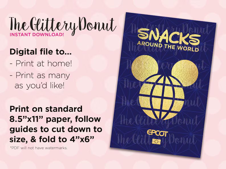 Snacks Around the World! - Printable, World Showcase, Snack Passport, INSTANT DOWNLOAD 4"x6" | Etsy (US)