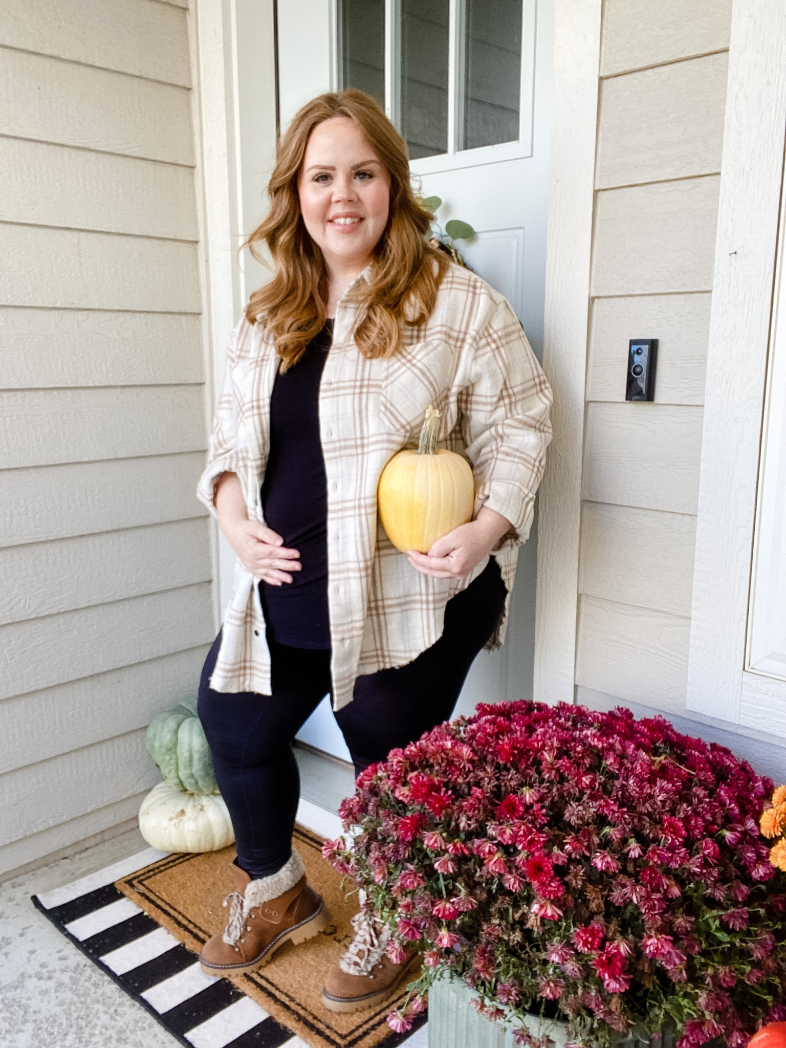 The perfect maternity outfit for a fall festival, the pumpkin patch, or the apple orchard!

Plus size pregnancy, curvy momma, curvy style, curvy fashion, plus size outfits, LTK curves, fall outfit, shacket, flannel shirt, faux leather leggings

#LTKcurves #LTKbump #LTKSeasonal