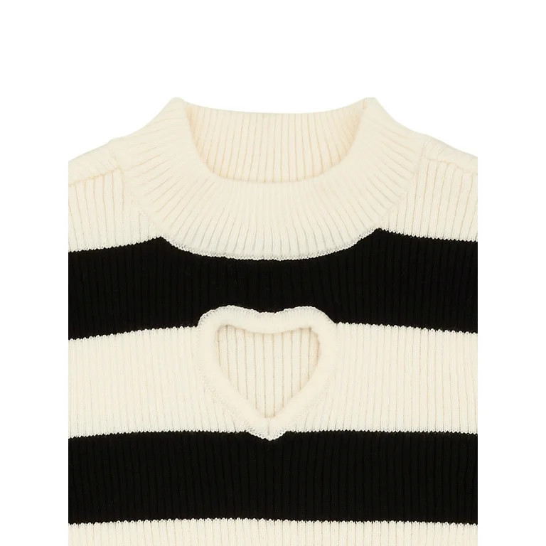 Luv Betsey Girls Sweater with Heart Cut Out, Sizes 4-18 | Walmart (US)