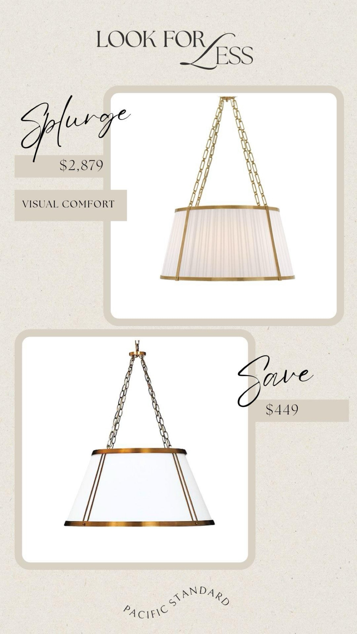 Daily Find #466 | Visual Comfort Windsor Large Hanging Shade (natural brass) #lookforless



Visual comfort style, elegant lighting, look for less 

#LTKhome #LTKsalealert