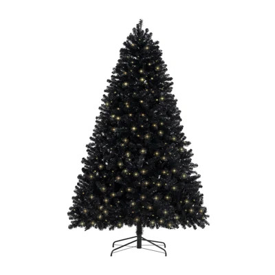 Black Prelit Artificial Christmas Tree with Metal Stand – Unique Dusky Holiday Tree Available in 6.5 ft, 7.5 ft, and 9 ft Sizes for Modern Christmas D | Wayfair North America