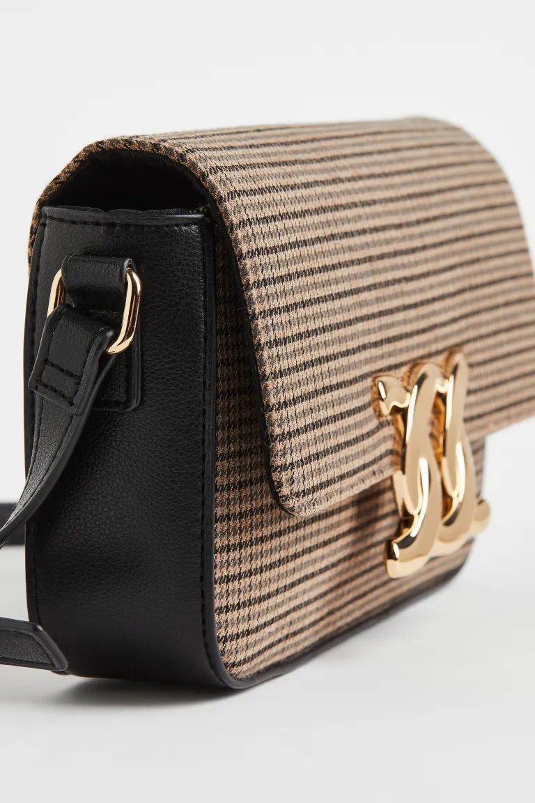 Shoulder Bag - Beige/checked - Ladies | H&M US | H&M (US + CA)