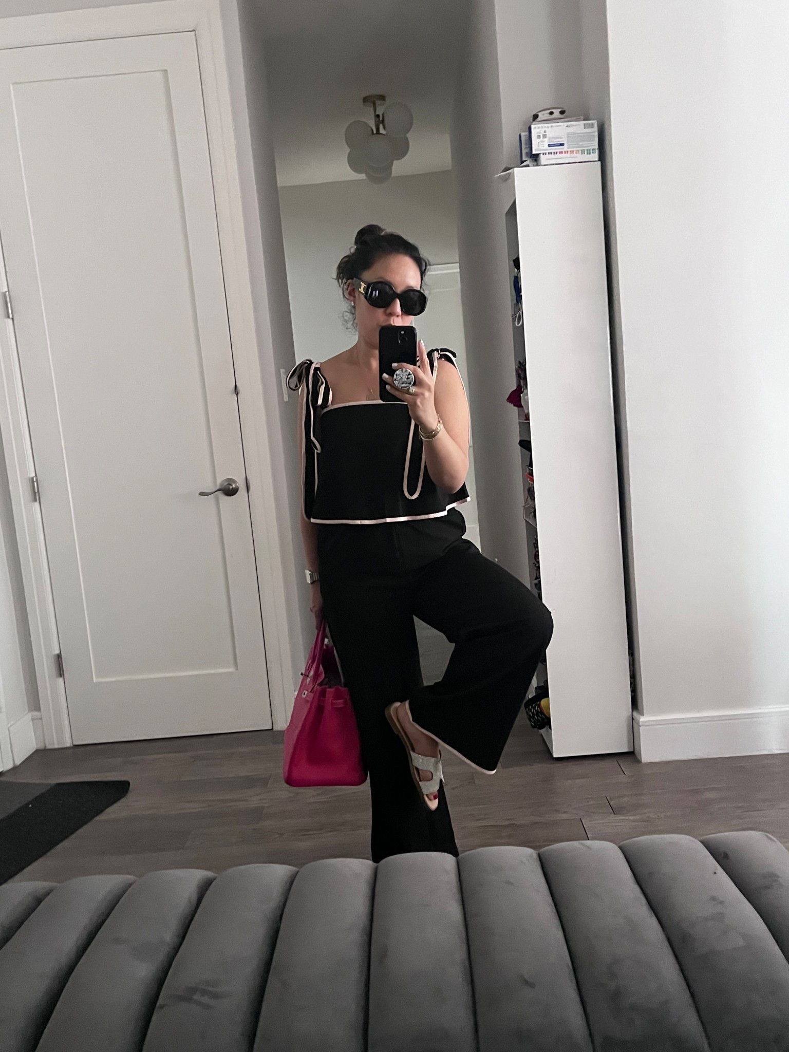 Black set. Flowy and comfortable. I’m wearing an xs. Zip back. Shoulders tie. 

#LTKWorkwear #LTKTravel #LTKSwim