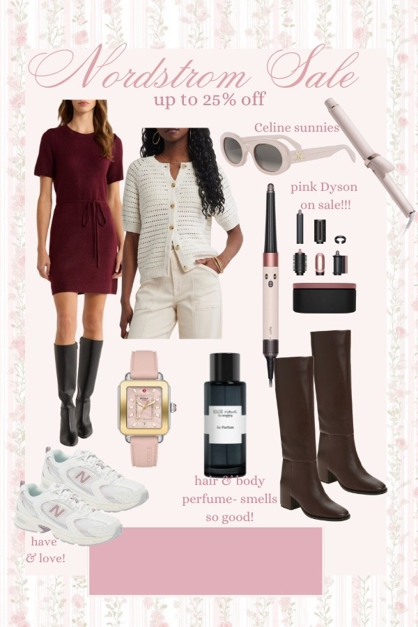 Nordstrom sale up to 25% off! Dyson airwrap in pink, sweater dress, tall boots, Celine sunglasses 

#LTKSeasonal #LTKFindsUnder50 #LTKSaleAlert