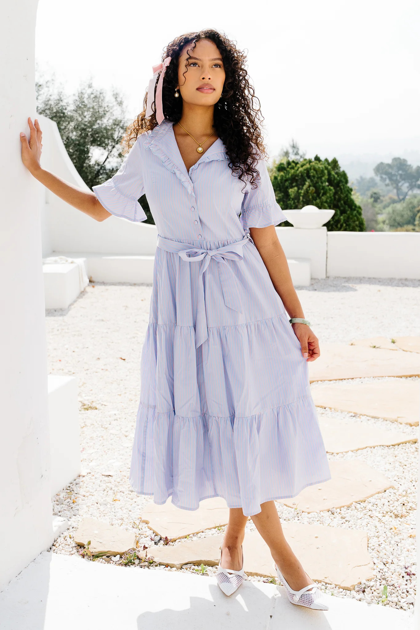 Sutton Dress in Pinstripe | Ivy City Co