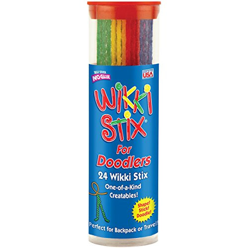 Wikki Stix for Doodlers - Kid's Travel Essential: Portable Creativity On-The-Go! Pack of 24 Wikki Stix in Neon and Primary Colors. Made in USA ! 3 & Up. | Amazon (US)