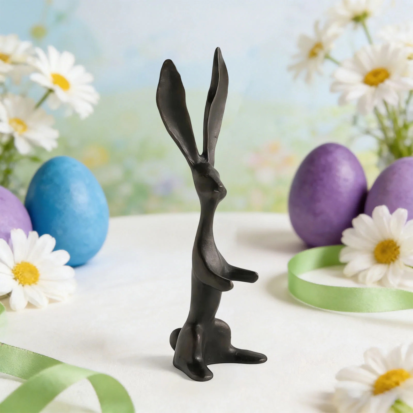 Easter Bunny Decor, Resin Bunnies Figurines Easter Decorations, Indoor Vintage Rabbit Statue Deco... | Walmart (US)