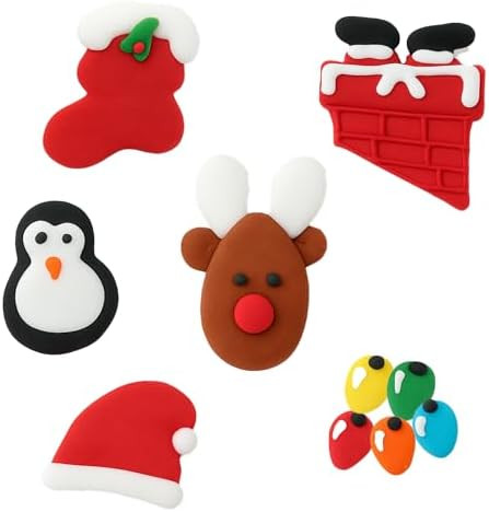 Christmas Cupcake Toppers, Holiday Cake Toppers, Royal Icing Decorations, Cupcake Decorations, Ca... | Amazon (US)