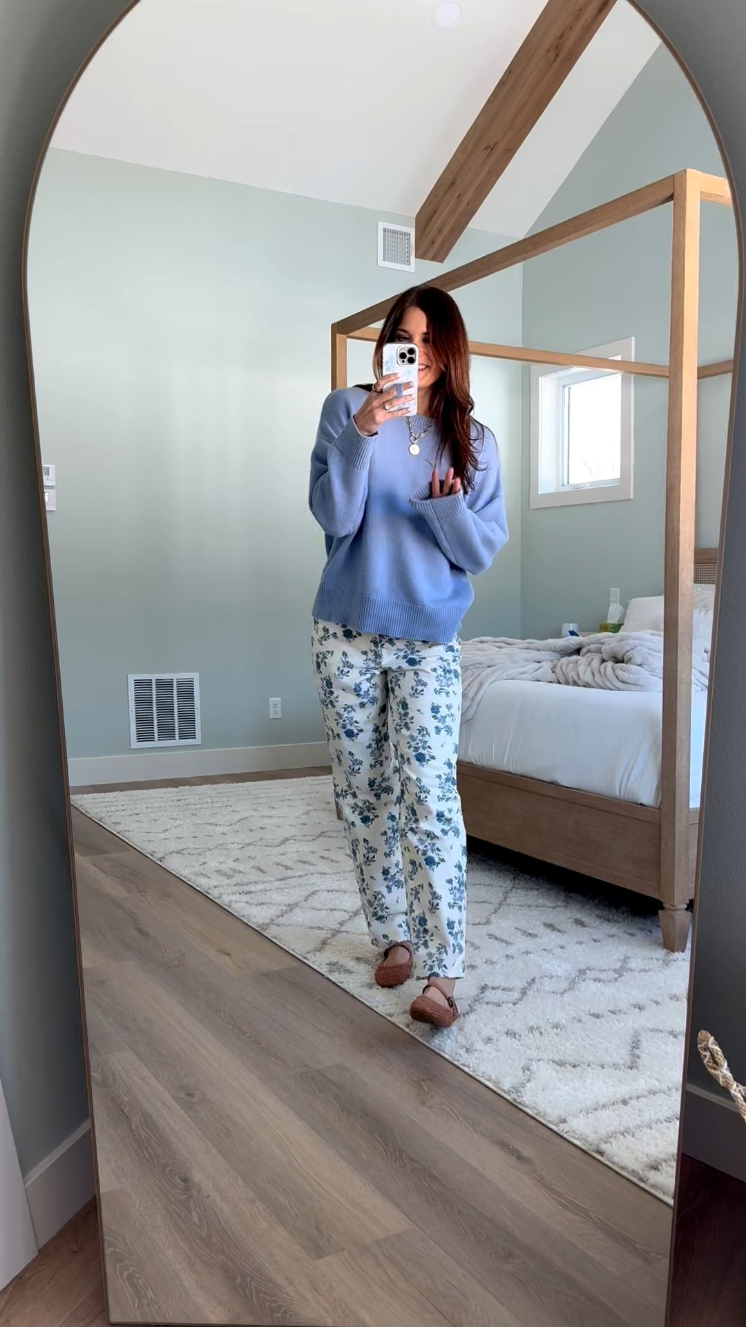 This cozy outfit is such a good one. I love the soft sweater paired with these floral pants for a comfortable but still put together look. Perfect for slow mornings at home, travel days, or casual everyday plans. Sweater outfit, Cozy outfits, Floral pants, Lounge outfit, Casual outfits, Everyday outfits, Travel outfits, Spring outfits, Tall girl approved, Stang and Co

#LTKTall #LTKootd #LTKSeasonal
