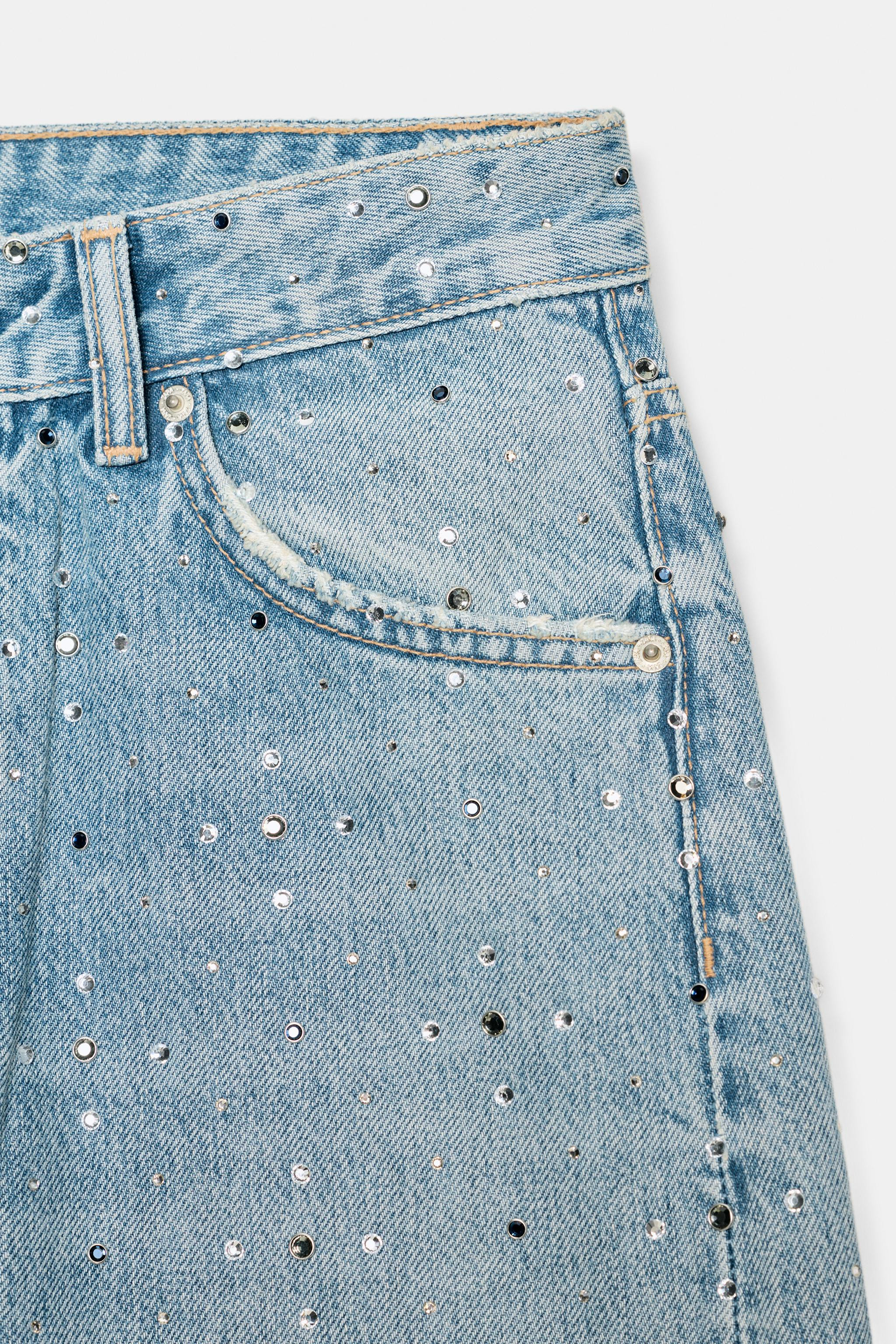 TRF MID-WAIST BAGGY SHINY JEANS | Zara UK