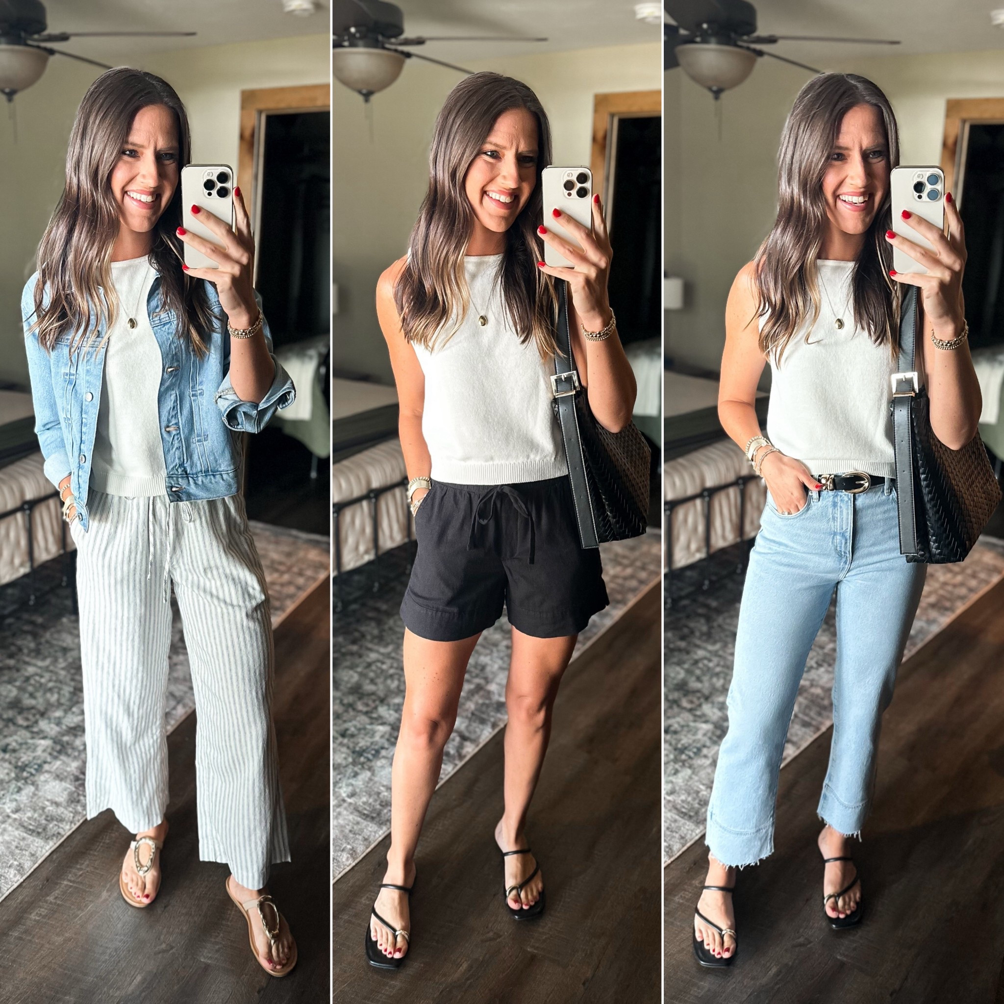 Summer Capsule Wardrobe - Sweater Tank

Tank (small) 
Linen pants (small) 
Denim jacket (small) 
Black shorts (size down, I’m in a xs) 
Jeans (size down, I’m in a 25/0) 


#LTKStyleTip #LTKFindsUnder100 #LTKFindsUnder50