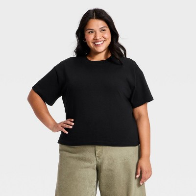 Women’s Vintage Jersey Crewneck T-Shirt - Universal Thread™ Black 2X | Target