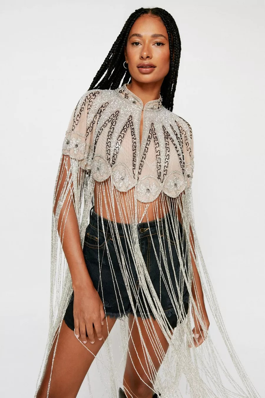 Beaded Long Tassel Cape | Nasty Gal US