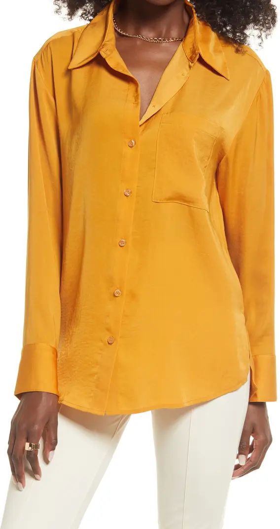 Button-Up Satin Shirt | Nordstrom