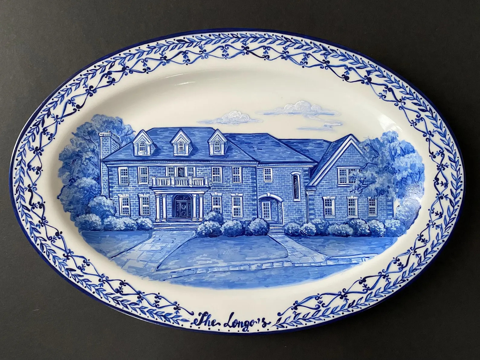 Hand-painted House Portrait Plate: Delft Blue Style Family Home Art. Custom Christmas Gift - Etsy | Etsy (US)