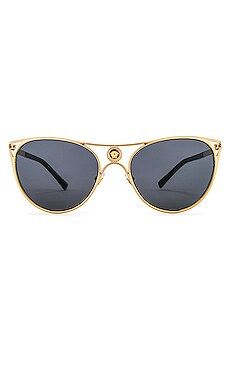 VERSACE Rock Icons Cat Eye in Gold & Dark Grey from Revolve.com | Revolve Clothing (Global)
