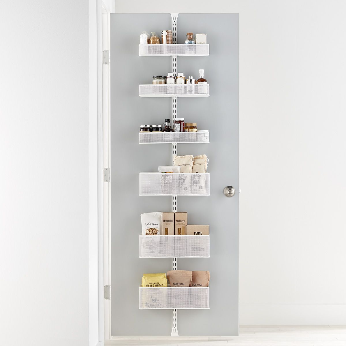 Elfa Utility Mesh Over the Door Rack White | The Container Store