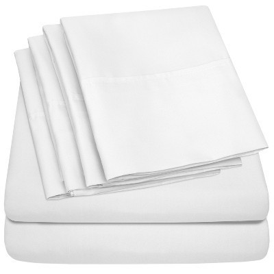 6 Piece Sheet Set, Deluxe Ultra Soft 1500 Series, Double Brushed Microfiber by Sweet Home Collection®- Queen, White | Target