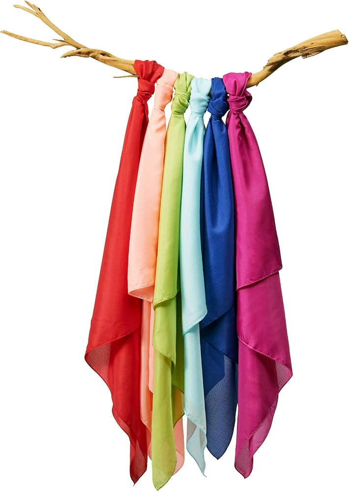 kizihaus Play Scarves Set of 6 with a Storage Bag - for Kids 35" Polyester Silks | Dance Scarves ... | Amazon (US)